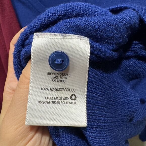 Basic Editions Cardigan Sweaters Set of 2 Knit Magenta Navy Long Sleeve Women 2X - Picture 8 of 12